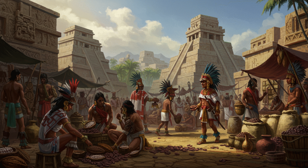 aztec people and chocolate