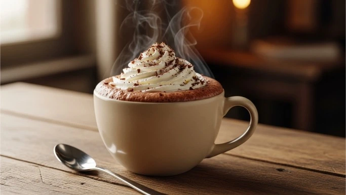 hot chocolate with cocoa powder