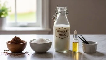  Ingredients for hot chocolate with cocoa powder
