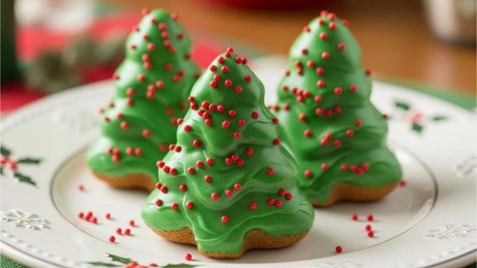 Homemade Little Debbie Christmas Tree Cakes.