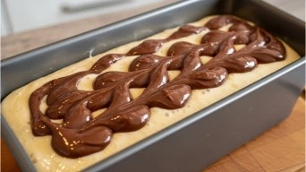 loaf with a chocolate swirl before baking