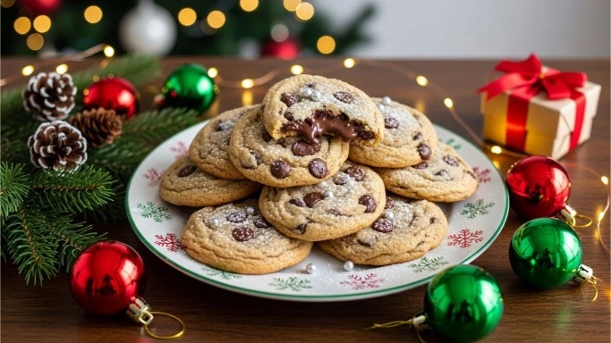 Christmas chocolate chip cookies