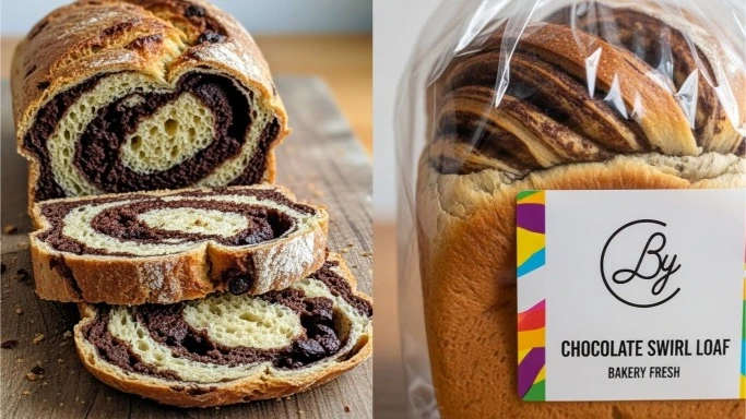 homemade vs packaged chocolate swirl loaf