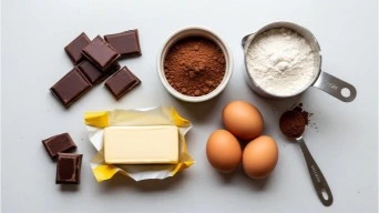 Ingredients for homemade chocolate swirl loaf
