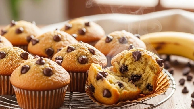 how to make banana chocolate chip muffin