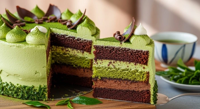 chocolate matcha cake -1