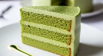 chocolate matcha cake close up
