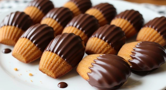 chocolate dipped madeleines for children
